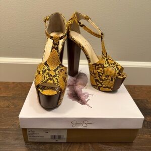 Jessica Simpson Dany Platform Sandals | Dijon Wild Snake Print | 9M | NWT